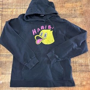 Quackity Duck Habibi Black Yellow Streetwear Quirky Hoodie Womens Small